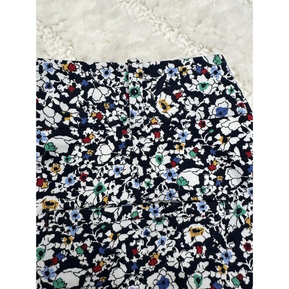 Talbots Signature Crop Chino Pants 8 Women's Blue Ditsy Floral Navy Casual NEW - Picture 4 of 10
